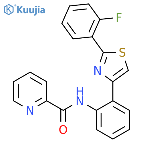 N-[2-[2-(2-Fluorophenyl)-4-thiazolyl]phenyl]-2-pyridinecarboxamide structure