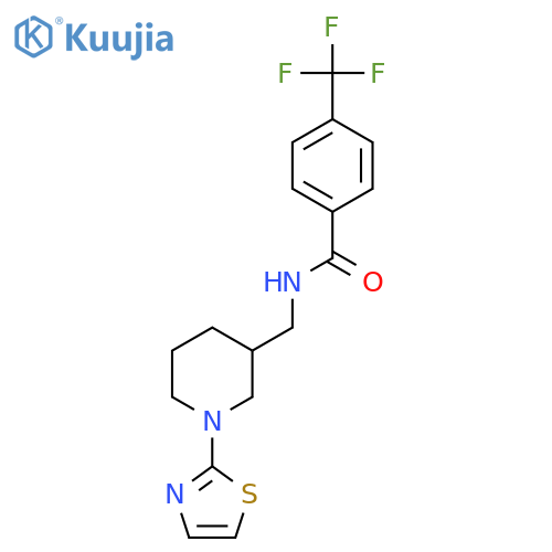 N-((1-(thiazol-2-yl)piperidin-3-yl)methyl)-4-(trifluoromethyl)benzamide structure