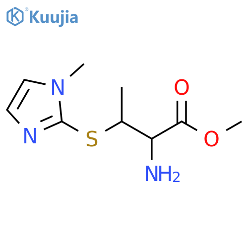 methyl 2-amino-3-((1-methyl-1H-imidazol-2-yl)thio)butanoate structure