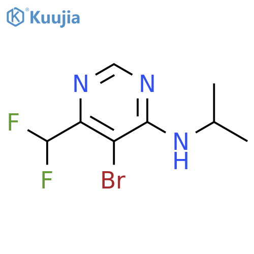 (5-Bromo-6-difluoromethyl-pyrimidin-4-yl)-isopropyl-amine structure