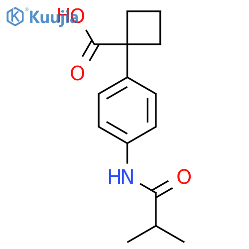 1-[4-(2-methylpropanamido)phenyl]cyclobutane-1-carboxylic acid structure