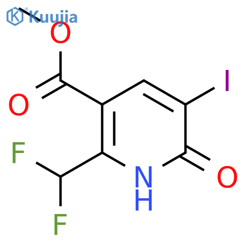 Methyl 2-(difluoromethyl)-5-iodo-6-oxo-1,6-dihydropyridine-3-carboxylate structure