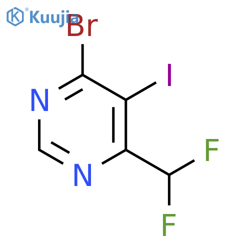 4-Bromo-6-difluoromethyl-5-iodo-pyrimidine structure