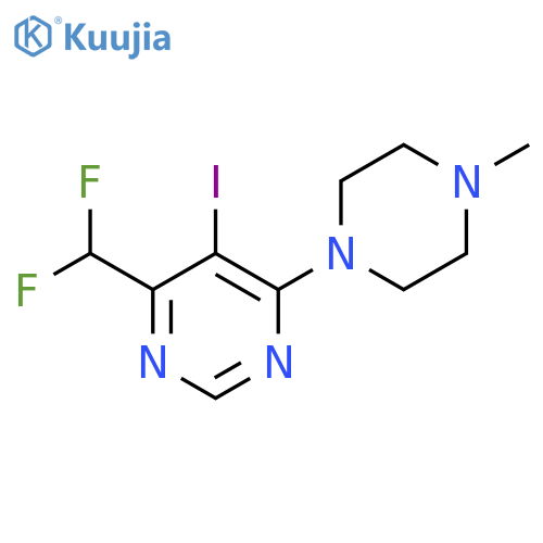 4-Difluoromethyl-5-iodo-6-(4-methyl-piperazin-1-yl)-pyrimidine structure