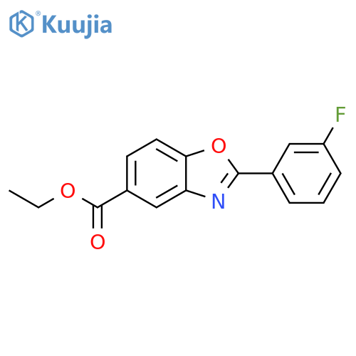 2-(3-Fluoro-phenyl)-benzooxazole-5-carboxylic acid ethyl ester structure