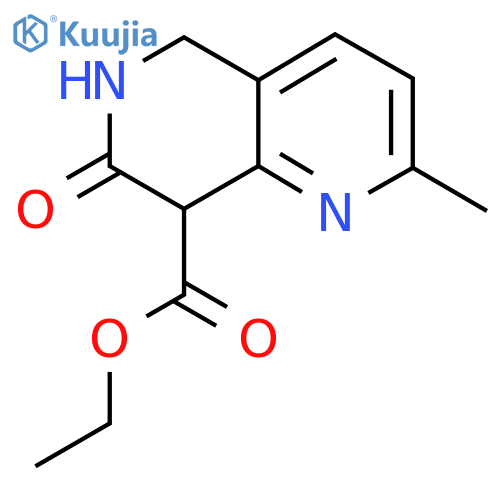 Ethyl 2-methyl-7-oxo-5,6,7,8-tetrahydro-1,6-naphthyridine-8-carboxylate structure