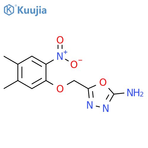 5-(4,5-Dimethyl-2-nitro-phenoxymethyl)-[1,3,4]oxadiazol-2-ylamine structure