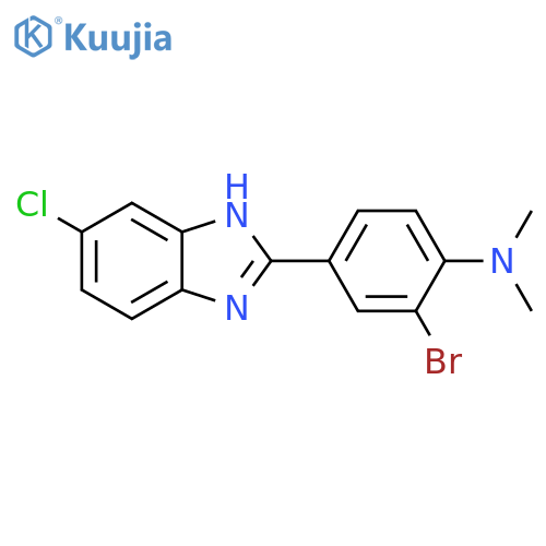 [2-Bromo-4-(5-chloro-1H-benzoimidazol-2-yl)-phenyl]-dimethyl-amine structure