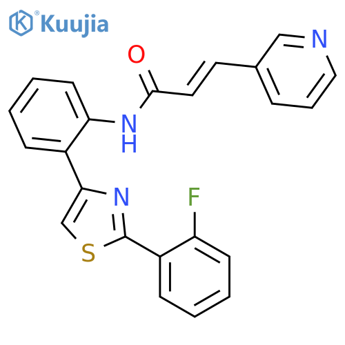 N-[2-[2-(2-Fluorophenyl)-4-thiazolyl]phenyl]-3-(3-pyridinyl)-2-propenamide structure
