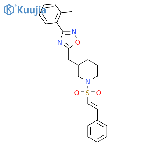 3-{[3-(2-methylphenyl)-1,2,4-oxadiazol-5-yl]methyl}-1-[(E)-2-phenylethenesulfonyl]piperidine structure