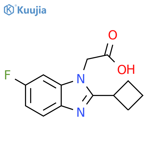 2-2-Cyclobutyl-6-fluoro-1H-benzo[d]imidazol-1-ylacetic acid structure