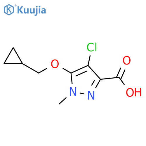 4-Chloro-5-cyclopropylmethoxy-1-methyl-1H-pyrazole-3-carboxylic acid structure