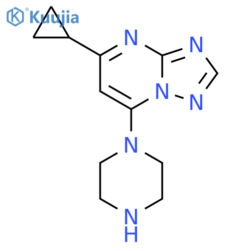5-Cyclopropyl-7-piperazin-1-yl-[1,2,4]triazolo[1,5-a]pyrimidine structure