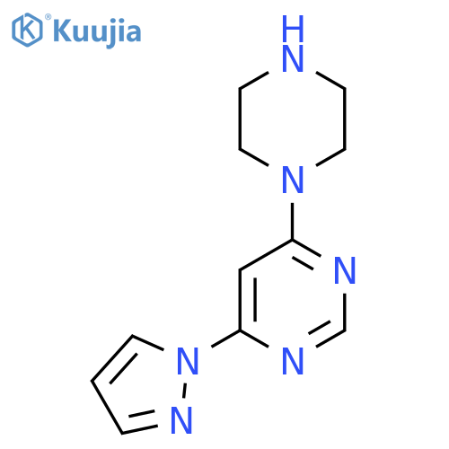 4-(Piperazin-1-yl)-6-(1H-pyrazol-1-yl)pyrimidine structure