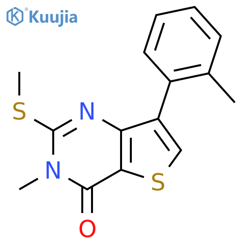 3-Methyl-7-(2-methylphenyl)-2-(methylthio)thieno[3,2-d]pyrimidin-4(3H)-one structure