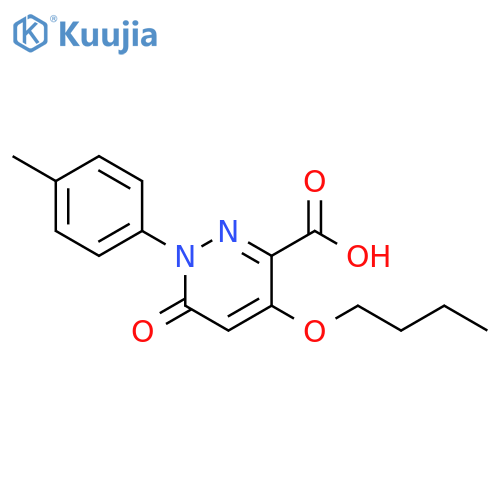 4-butoxy-1-(4-methylphenyl)-6-oxo-1,6-dihydropyridazine-3-carboxylic acid structure