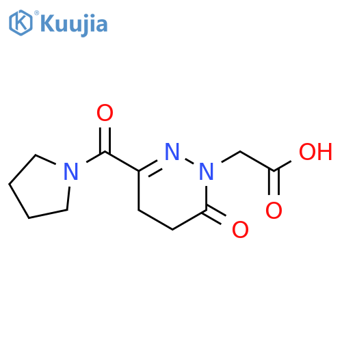[6-Oxo-3-(pyrrolidine-1-carbonyl)-5,6-dihydro-4H-pyridazin-1-yl]-acetic acid structure