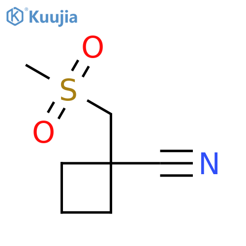 1-(methanesulfonylmethyl)cyclobutane-1-carbonitrile structure