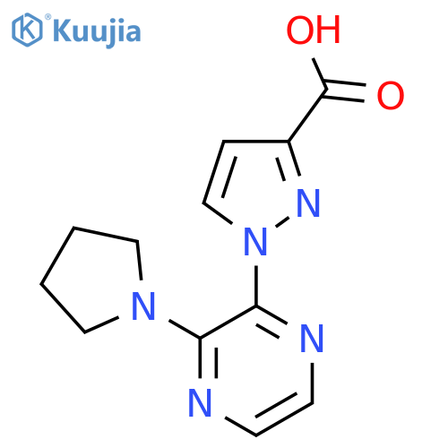 1-(3-(Pyrrolidin-1-yl)pyrazin-2-yl)-1H-pyrazole-3-carboxylic acid structure