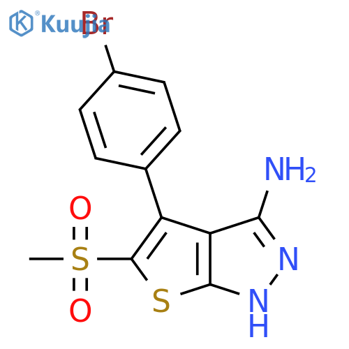4-(4-Bromo-phenyl)-5-methanesulfonyl-1H-thieno[2,3-c]pyrazol-3-ylamine structure