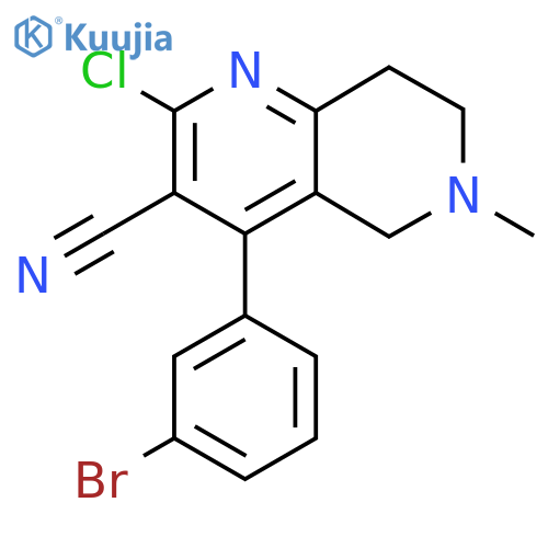 4-(3-Bromophenyl)-2-chloro-6-methyl-5,6,7,8-tetrahydro-1,6-naphthyridine-3-carbonitrile structure
