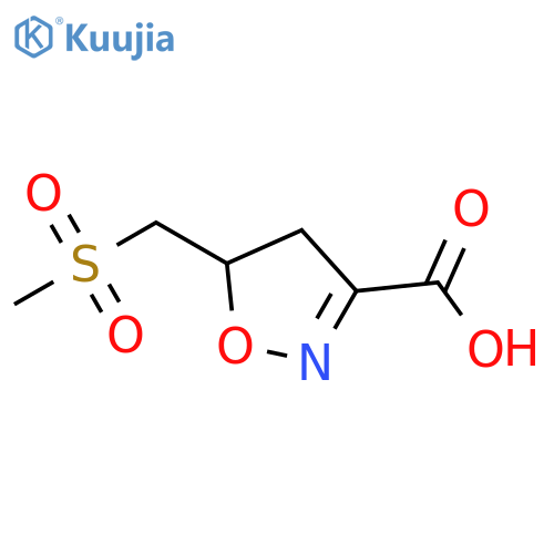 5-Methanesulfonylmethyl-4,5-dihydro-isoxazole-3-carboxylic acid structure