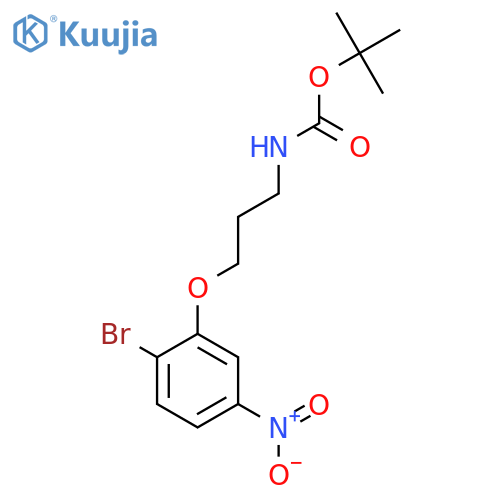 tert-butylN-[3-(2-bromo-5-nitrophenoxy)propyl]carbamate structure