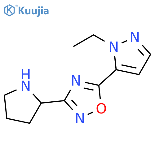 5-(2-Ethyl-2H-pyrazol-3-yl)-3-pyrrolidin-2-yl-[1,2,4]oxadiazole structure
