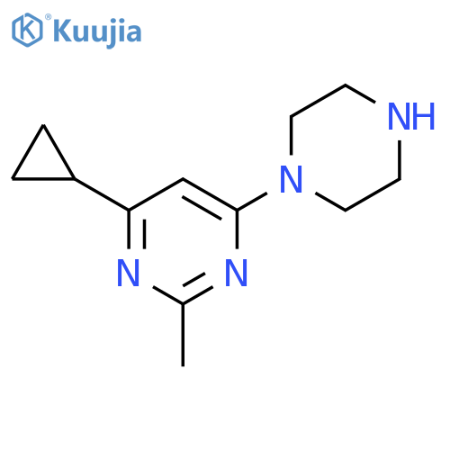 4-cyclopropyl-2-methyl-6-(piperazin-1-yl)pyrimidine structure