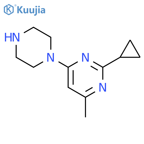 2-Cyclopropyl-4-methyl-6-piperazin-1-yl-pyrimidine structure