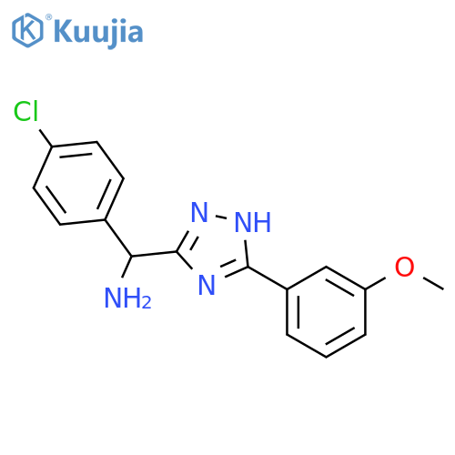 (4-chlorophenyl)-[5-(3-methoxyphenyl)-1H-1,2,4-triazol-3-yl]methanamine structure