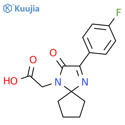 2-(3-(4-Fluorophenyl)-2-oxo-1,4-diazaspiro[4.4]non-3-en-1-yl)acetic acid structure
