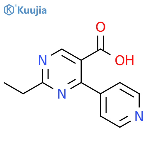 2-Ethyl-4-pyridin-4-yl-pyrimidine-5-carboxylic acid structure
