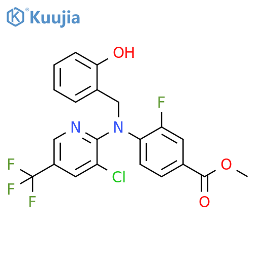 methyl 4-{[3-chloro-5-(trifluoromethyl)pyridin-2-yl][(2-hydroxyphenyl)methyl]amino}-3-fluorobenzoate structure