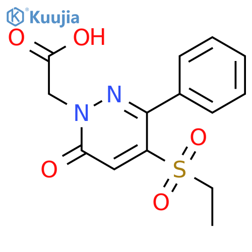 (4-Ethanesulfonyl-6-oxo-3-phenyl-6H-pyridazin-1-yl)-acetic acid structure