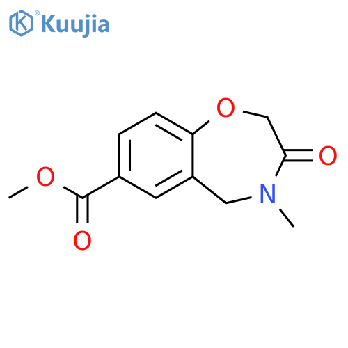 4-Methyl-3-oxo-2,3,4,5-tetrahydro-benzo[f][1,4]oxazepine-7-carboxylic acid methyl ester structure