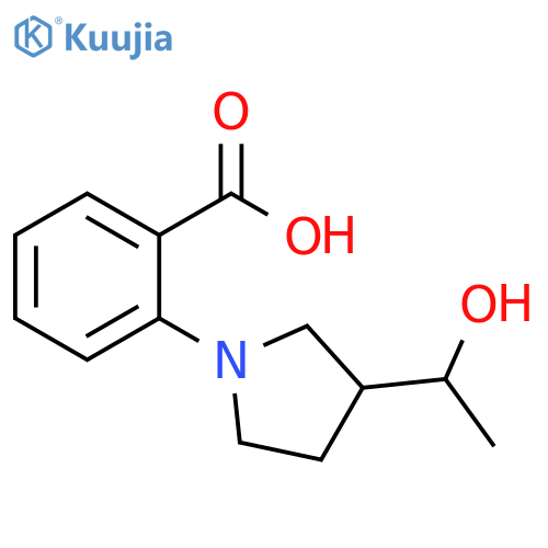 2-[3-(1-hydroxyethyl)pyrrolidin-1-yl]benzoic acid structure