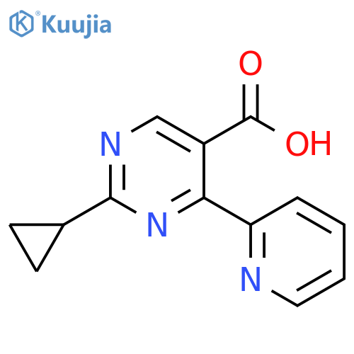 2-Cyclopropyl-4-pyridin-2-yl-pyrimidine-5-carboxylic acid structure