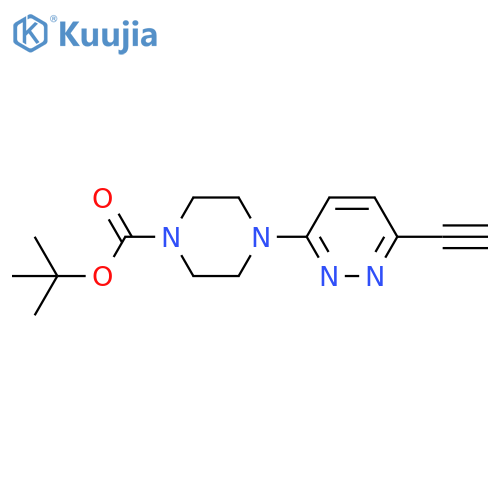4-(6-Ethynyl-pyridazin-3-yl)-piperazine-1-carboxylic acid tert-butyl ester structure