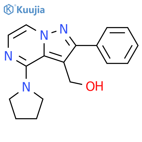 (2-Phenyl-4-pyrrolidin-1-yl-pyrazolo[1,5-a]pyrazin-3-yl)-methanol structure