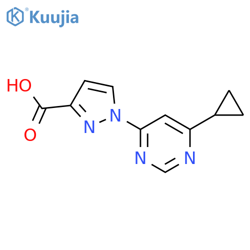 1-(6-Cyclopropyl-pyrimidin-4-yl)-1H-pyrazole-3-carboxylic acid structure