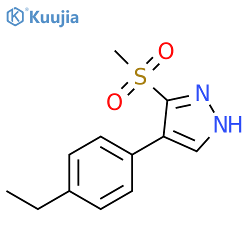4-(4-Ethyl-phenyl)-3-methanesulfonyl-1H-pyrazole structure