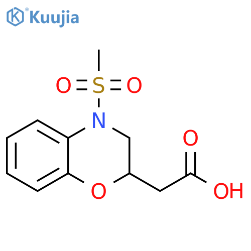 (4-Methanesulfonyl-3,4-dihydro-2H-benzo[1,4]oxazin-2-yl)-acetic acid structure