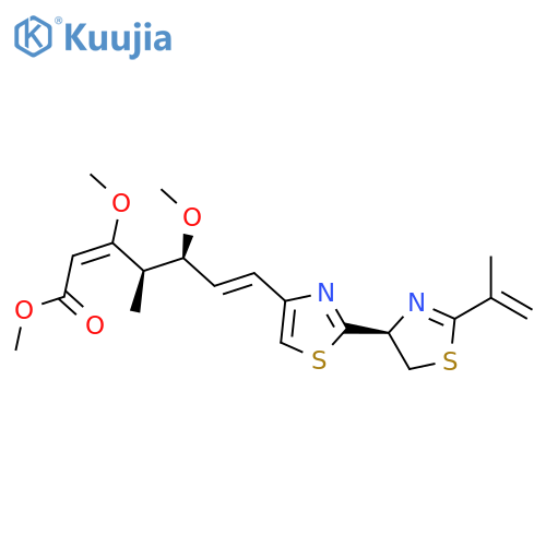 2,6-Heptadienoic acid, 7-[(4'S)-4',5'-dihydro-2'-(1-methylethenyl)[2,4'-bithiazol]-4-yl]-3,5-dimethoxy-4-methyl-, methyl ester, (2E,4R,5S,6E)- structure