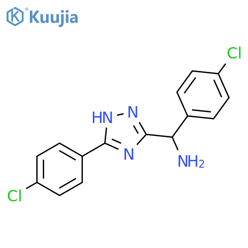 (4-chlorophenyl)-[5-(4-chlorophenyl)-1H-1,2,4-triazol-3-yl]methanamine structure