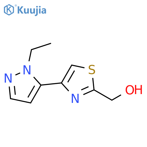 [4-(2-Ethyl-2H-pyrazol-3-yl)-thiazol-2-yl]-methanol structure