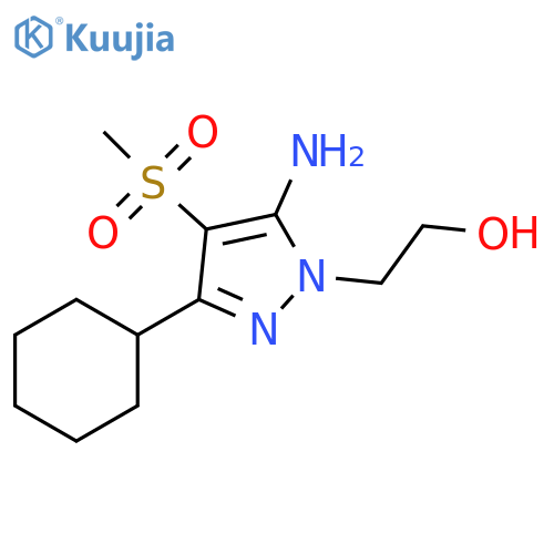 2-(5-Amino-3-cyclohexyl-4-methanesulfonyl-pyrazol-1-yl)-ethanol structure