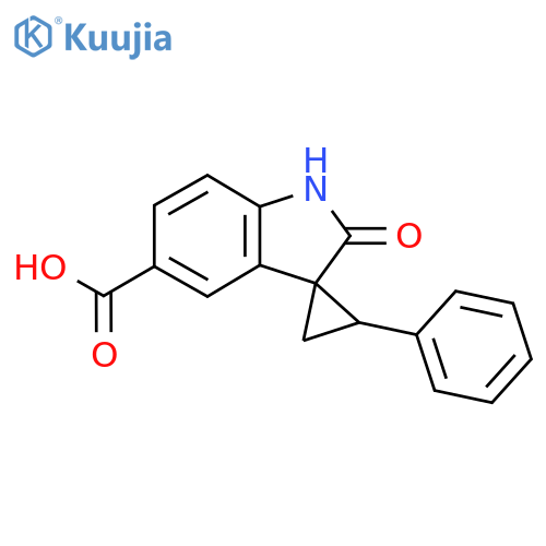 2'-Oxo-2-phenylspiro[cyclopropane-1,3'-indoline]-5'-carboxylic acid structure