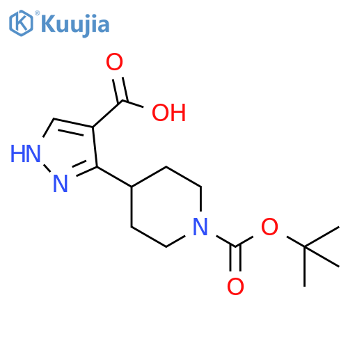 4-(4-Carboxy-1H-pyrazol-3-yl)-piperidine-1-carboxylic acid tert-butyl ester structure