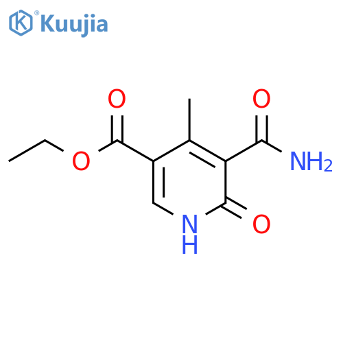 Ethyl 5-(aminocarbonyl)-4-methyl-6-oxo-1,6-dihydro-3-pyridinecarboxylate structure